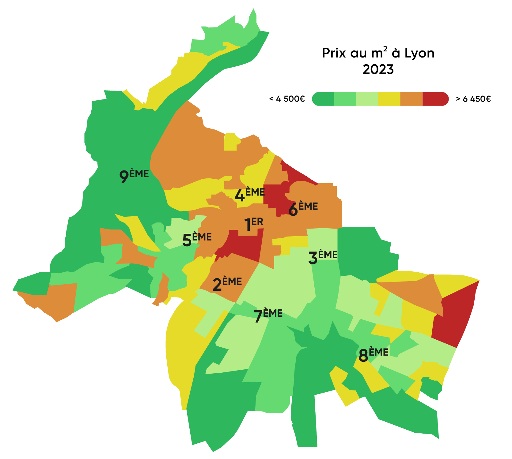 Quel est le prix moyen au m² à Lyon I Bati-Lyon Promotion